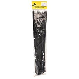 K4 Self Locking Tie Wrap, 17" Black Nylon Zip Tie. Qty 100 Per Pack