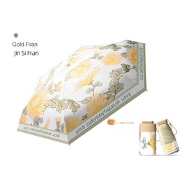 KCKEYS Portable Mini Umbrella, Compact Folding Design, 99% Protection Rate, Candy Colors Umbrellas (Golden Fran)