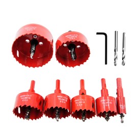 LAIWEI Hole Saw Set, Electric Drill Bit, Hole Cutter, For Iron, Aluminum, Plasterboard, Plastic, Wood, Etc. 10 Piece Set (18.20.22.25.28.30.35)