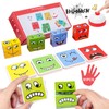 Wooden Cube Puzzle Toy Magic Face Building Block Thinking Game