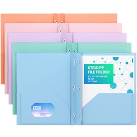 KTRIO Carpetas de bolsillo de plástico con puntas, carpetas de bolsillo de plástico resistentes de colores con ranura para tarjetas de presentación, t