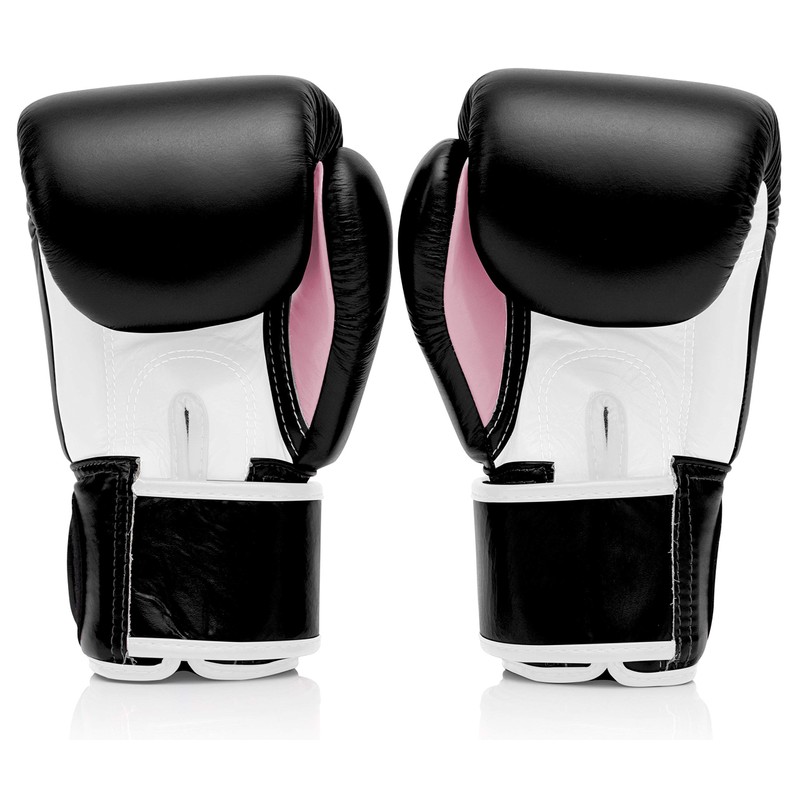 Fairtex - Guantes de Entrenamiento Estilo Muay Thai (Negro/Blanco/Rosa, 12