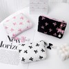 RUIXIAOXI Coquette Floral Bow Makeup Bag, Quilted Bow Cosmetic Bag