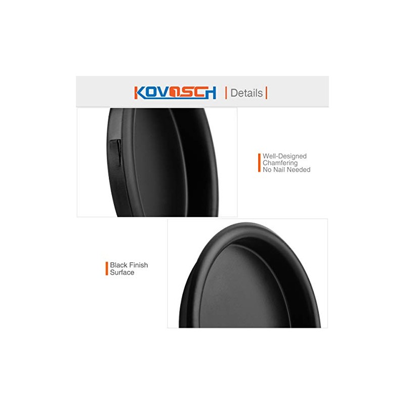 6 Pack Closet Door Finger Pull Black - 2-1/8” Round