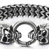 COOLSTEELANDBEYOND Gothic Mens Stainless Steel Skull Franco Link Curb Chain
