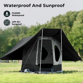 ACACIA Canopy 2-3 Person for Space Acacia Camping System, PU2000 Waterproof Camping Tarp for 4 Season Camping, UPF50+ Sunproof Tent Tarp with 2 Telescoping Poles, Carry Bag, Moonstone