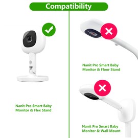Flexible Baby Monitor Mount Compatible with Nanit Pro Smart Baby Monitor & Flex Stand Baby Monitor, Tripod Baby Camera Mount, Perfect View Angle Without Tools or Wall Damage