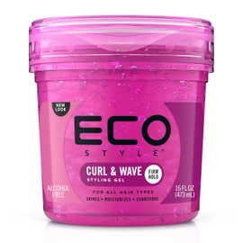 Ecoco Eco Style Hair Gel - Curl And Wave - Anti-Itch, Alcohol-Free Formula - Perfect Hold For Angled Or Tapered Sides - Ideal For Wavy Hair - No Flakes - Not Animal Tested - Moisturizes - 8 Oz