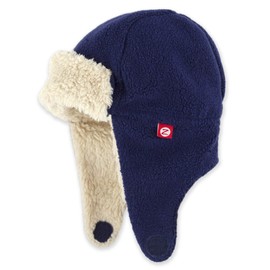 Zutano Boys’ and Girls' Cozie Fleece Furry Winter Baby and Toddler Hat, True Navy, 24M