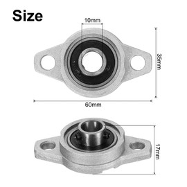 sourcing map 2pcs KFL000 Pillow Block Bearings 8mm Bore Bearing Units Zinc Alloy, P6(ABEC3)