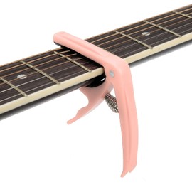 Guitar Capo Clamping ABS Shell 6-String Guitar Clamp with Spring Playing Tuning Accessories for Acoustic and Electric Guitars (Light Pink)