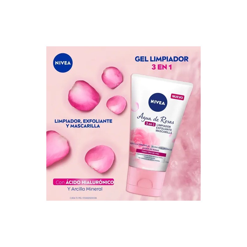 Gel Limpiador Facial Nivea Agua De Rosas 3 En 1