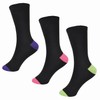 6 Pairs Ladies Black and Multicoloured Ankle Socks - UK