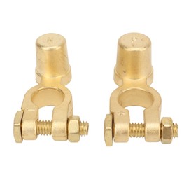 2PCS Battery Terminal Connectors Brass Negative Positive Car Battery Cable End for Car Truck Van RV Boat