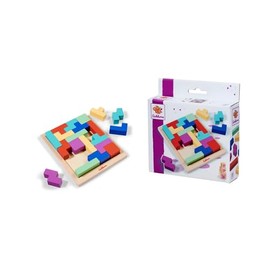 Eichhorn Games – Shape Game with Wooden Frame, 30 Stones with Various Colours and Shapes to Sort Size Including Frame 13.5 x 17 cm, Made of Birch Wood, from 3 Years