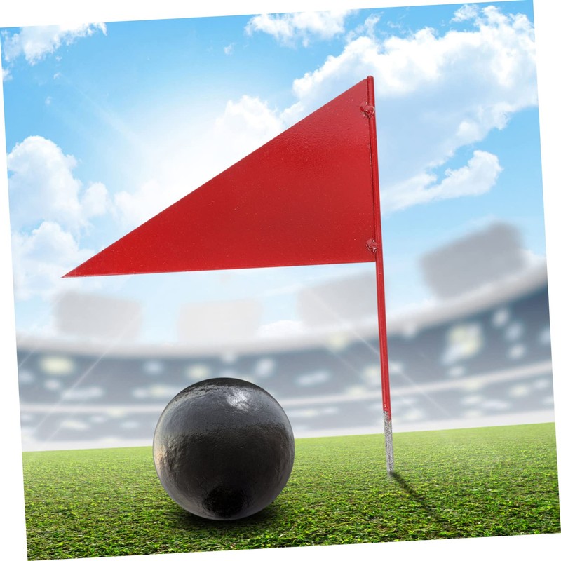BESPORTBLE 4 Pack Solid Triangle Iron Stick Flags Shot Put