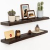 Live Edge Elm Wood Floating Shelves, 36 Inch Long Wall