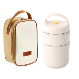 YILANJIN Bento Lunch Box for Kids, 2 Layer Stainless Steel Insulation Thermo Thermal Lunch Box, Portable Thermal Bento Food Container, Leak-proof Food Container Hot for Office Work Home Picnic