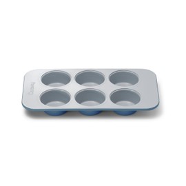 Caraway Nonstick Ceramic 6 Cup Muffin Pan – Non-Toxic, PTFE & PFOA Free – Oven Safe – Aluminized Steel Core – Small Muffin Pan for Baking Cupcakes, Muffins & More - Slate