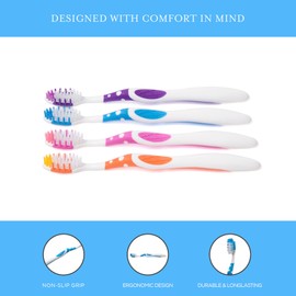 SmartSmile 72 Pcs Bulk Adult Toothbrushes Individually Packaged - Assorted Colors - Soft Bristles - Popular Dental Office Patient, Travel, Donations, Hotels, Airbnb 21-544