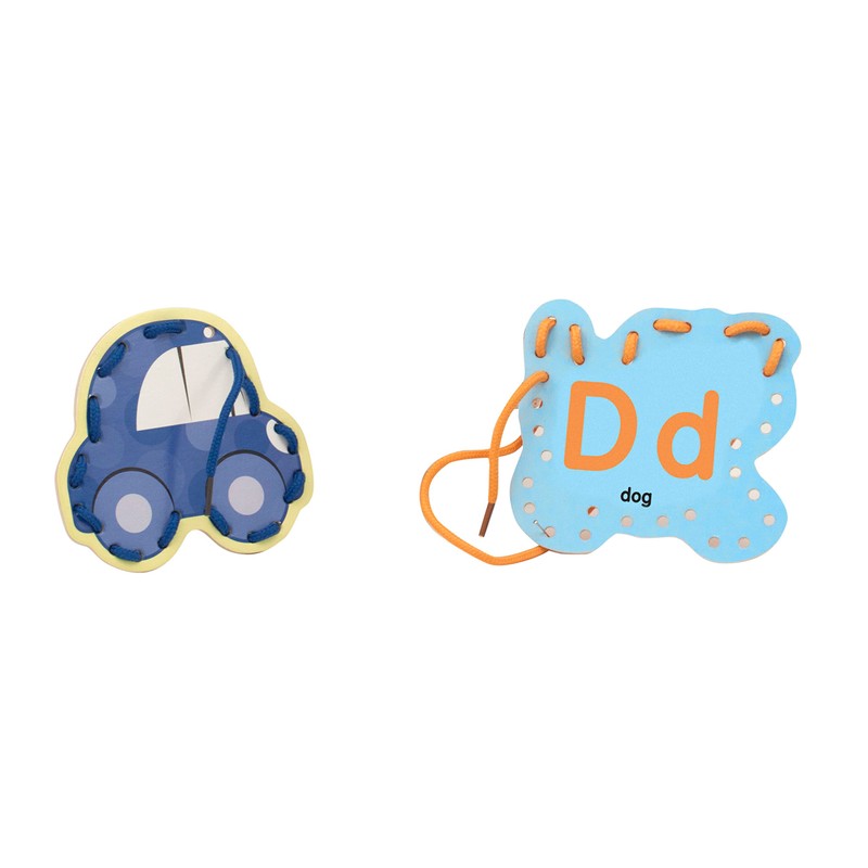 Melissa & Doug Alphabet Wooden Lacing Cards With Double-Sided Panels