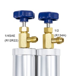 ThreeH R134a AC Oil Dye Injector with 1/2" Acme Plug for Universal Oil Filling Syringe for Air Conditioning Injection Tool R134A for Air Conditioners