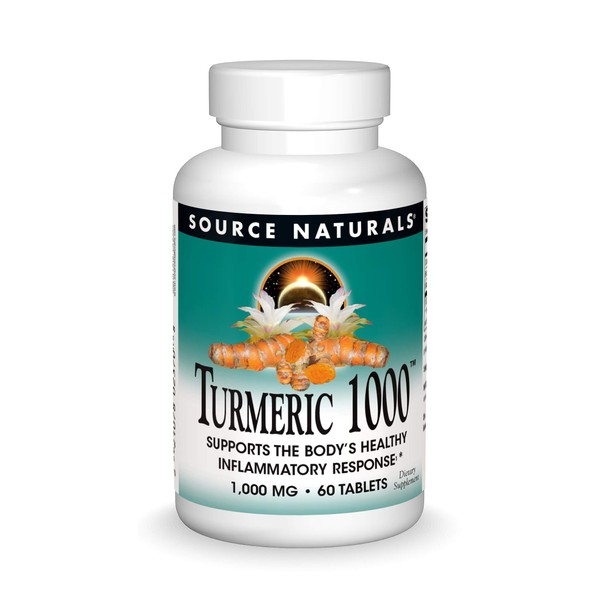 Source Naturals Turmeric 1000 mg Supports The Body's Healthy Inflammatory Response - 60 Tablets