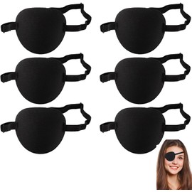 6 Piezas Parches de Ojos 3D, Parches para Ojos Médicos Ajustables, Eye Patches, Parches Oculares para Ambliopía Transpirable, Parches para Entrenamiento de Ojos Perezosos (Negro)