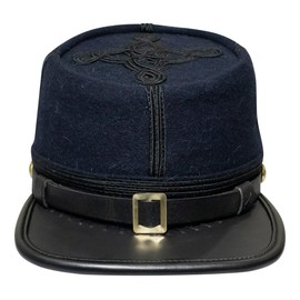 American Civil War US Union Major/Colonel Kepi, Navy Blue Wool with Black Braid Forage Cap/Hat (Large)