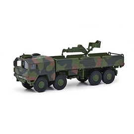 Schuco 452658500 Man 10t GL Flecktarn mit Kran 1:87, Mehrfarbig