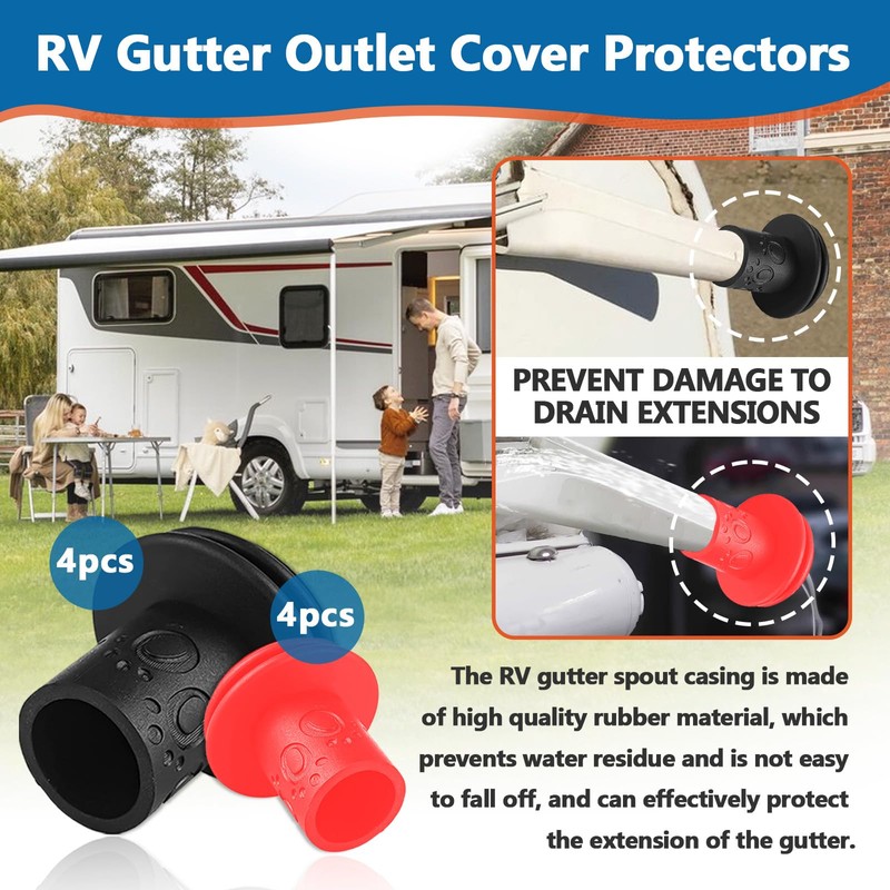 Foycow 8 Pcs RV Gutter Spout Caps - RV Gutter