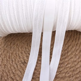 Nylon Elastic Bands 5/8'' Fold Over Sewing Elastic Ribbon DIY Craft Hair Bow Accessories Making (White 100 Yards)