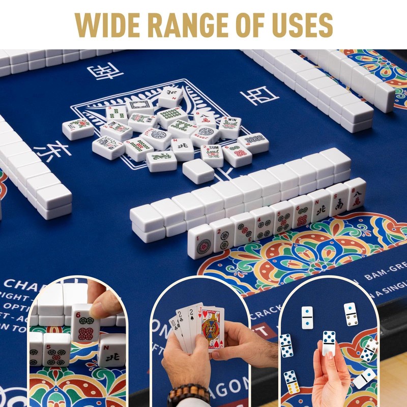 Mahjong Mat, 32.4×32.4 Inch Noise Reduction Anti-Slip Mahjong Mat for