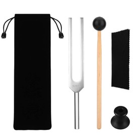 Tuning Fork Medical A432 Hz Aluminium Alloy Tuning Fork Set with Cleaning Cloth and Black Storage Bag, Tuning Fork Medical with Mallet Plastic Base for Yoga, Meditation, Musical Instrument, Sound