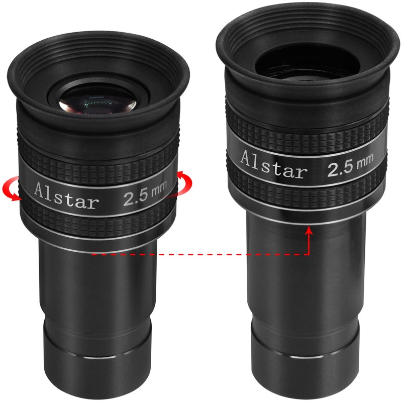 Alstar 1.25" 2.5mm 58-Degree Planetary Eyepiece For Telescope