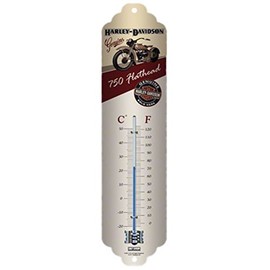 Nostalgic Art 40361138014 Thermometer Harley-Davidson Flathead, Steel, Grey, 28 x 7 x 0.2 cm