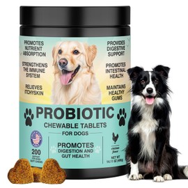 Probiotic Chews for Dogs Dental Care Digestive Wellness Fresh Breath Dog Probiotics for Healthy Gums Easy Chewable Supplement Prebiotics and Probiotics