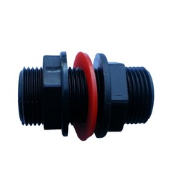 water butt/rain barrel outlet connector/adaptor 1" bsp male thread with nut and washer