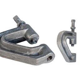 Highcraft DMQV-H38-10 Heavy Duty Industrial Purlin Beam Clamp for 3/8'' Rod Max Load 400 lbs Iron (10PK), Electro Galvanized