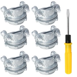 vibedor 3/8" 6 Packs Zinc Clamp Type Cable Connectors, Clamp Cable Connector for Metallic Conduit Protect Cables