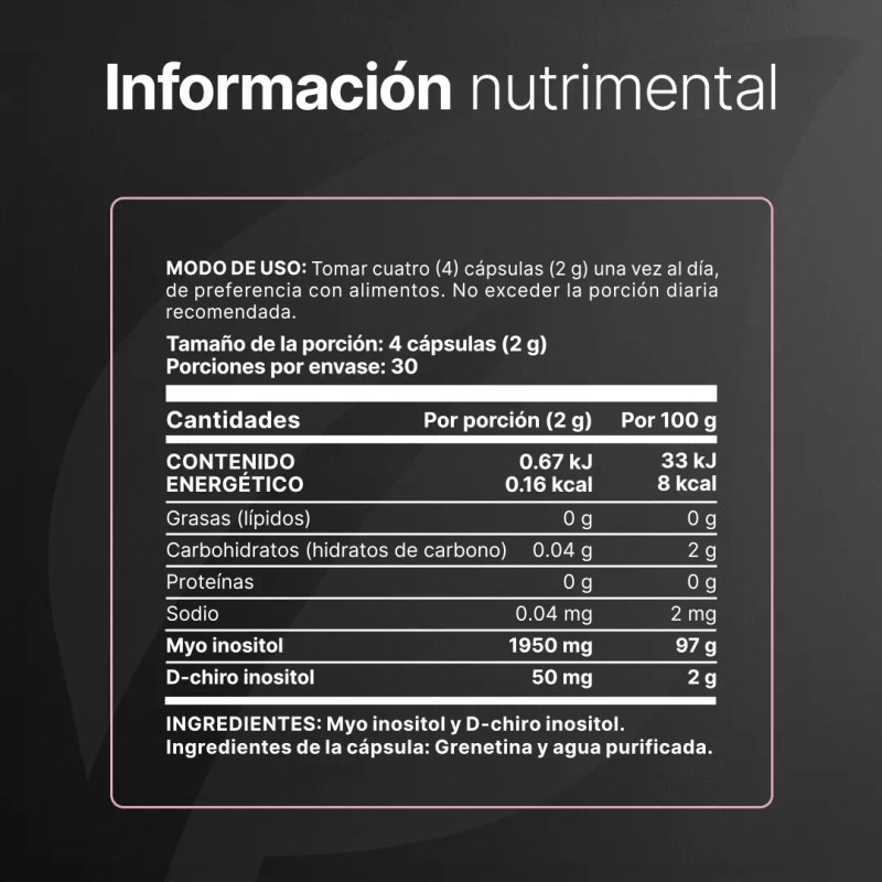 Myo Y D-chiro Inositol Platinum 120 Cáps Ratio 40:1 B