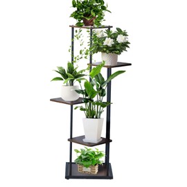 TECYFNTLN Corner Plant Stand Indoor 5-Tier Wooden: Space-Saving Multi-Purpose Home Decor for Housewives & Parents, Bedroom/Balcony Flower Holder (Sturdy & Child-Safe)