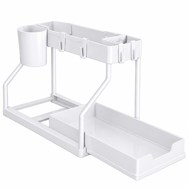 2-Tier Pull-Out Under Sink Organizer - Space-Saving Kitchen & Bathroom