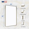 WEER 36X30 Inch Brushed Nickel Bathroom Mirror, Brushed Silver Metal