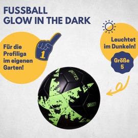 Best Sporting Glow In The Dark Fußball Größe 5 I leuchtender Fußball für Kinder & Erwachsene I PVC Leuchtball Kinder I Leucht-Fußball mit Phosphoreszenz-Effekt I Fußball-Kinder