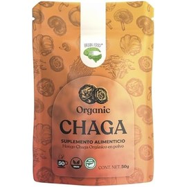 BRAIN FOOD Hongo Chaga Orgánico en Polvo - Adaptógeno Natural 100 - Antioxidante 50 g  Vegano  Organic  Chaga Powder