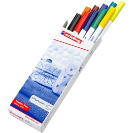 edding 4600 textile pen - box of 10 colours - round nib 1 mm - permanent fabric pens for drawing on textiles, wash-resistant to 60 °C - fabric pen