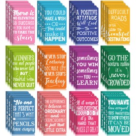 Inspirational Notepads Mini Motivational Notebook Small Pocket Journal Notepads Inspiring Notebook for School Office Travel Present Supplies, 12 Styles (Novel Style,48 Pieces)