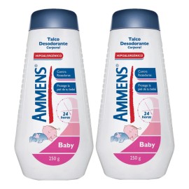 2 Talco Corporal Ammens Desodorante Baby 250g