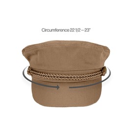 C.C® Women's Fisherman Cap – Vintage Greek Fisher Cap in Corduroy or Cotton with Braided Band – Stylish Newsboy Hat for All Seasons Brown